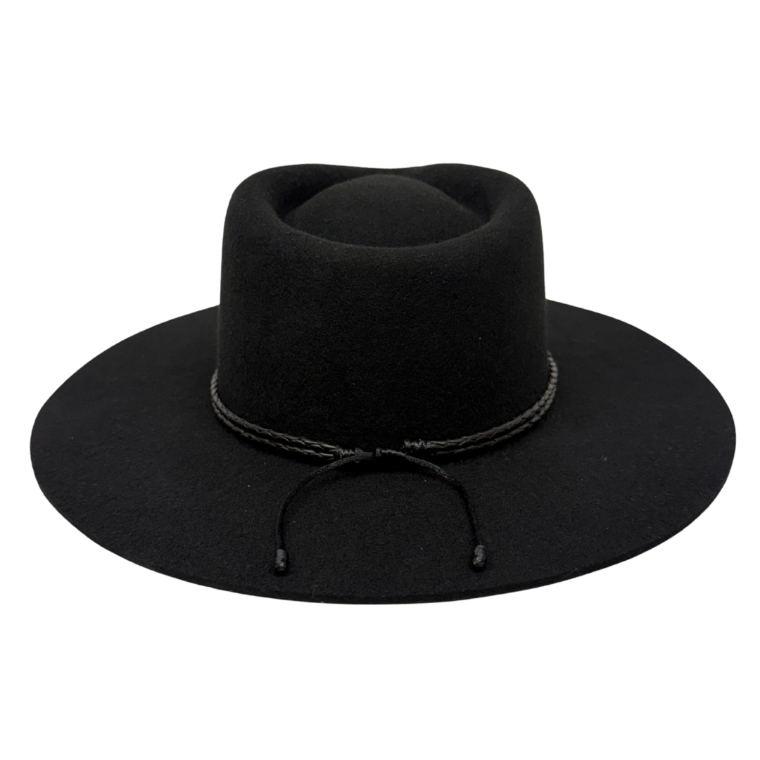 Braided Leather Hat Band – Black