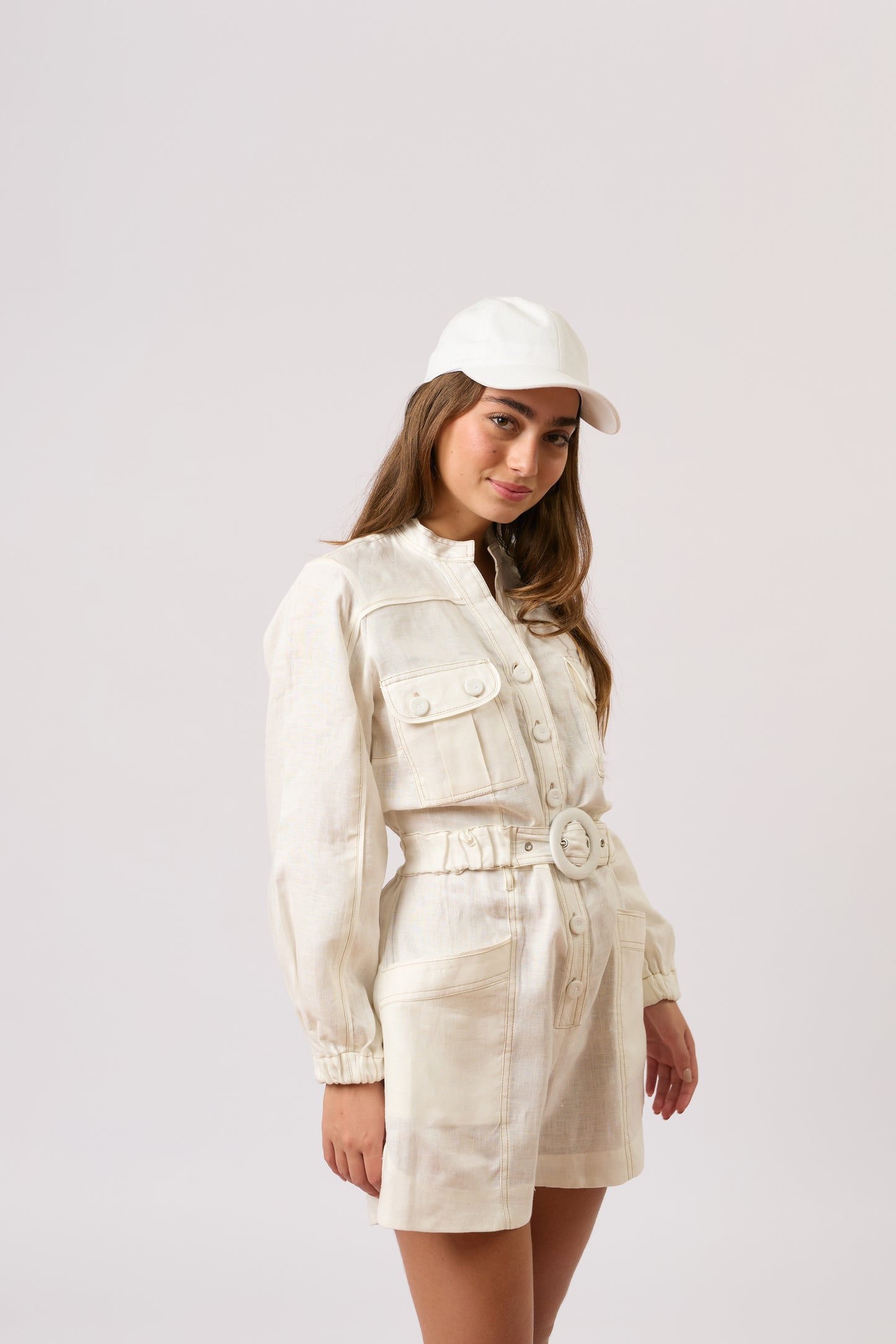 Linen Cap - White - Arre Hats