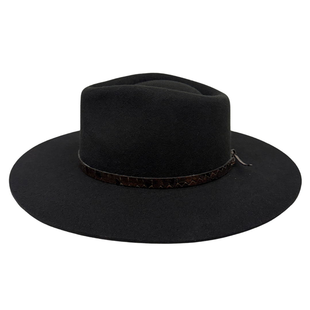 Leather Wrap Hat Band – Croc Brown
