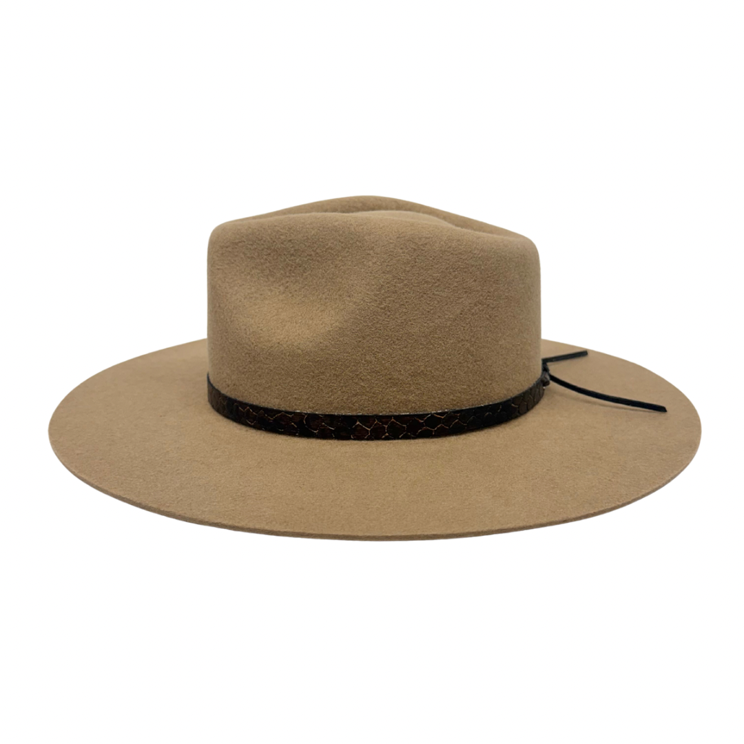 Leather Wrap Hat Band – Croc Brown