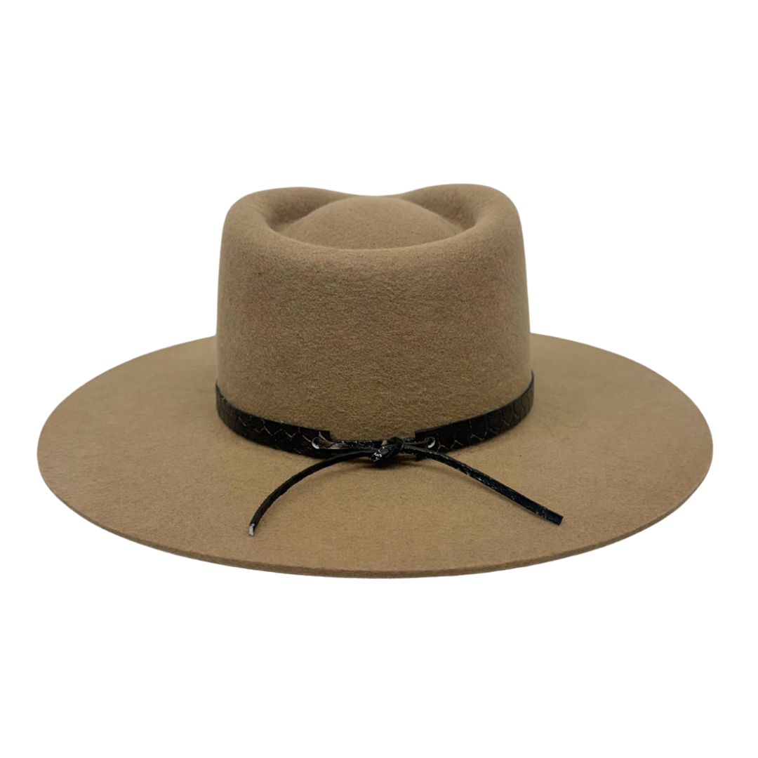 Leather Wrap Hat Band – Croc Brown