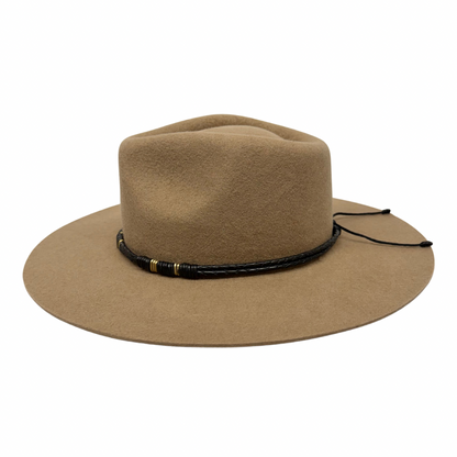 Braided Leather Hat Band – Black with Gold