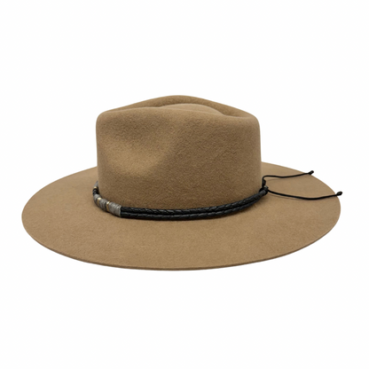 Braided Leather Hat Band – Blue with Gold