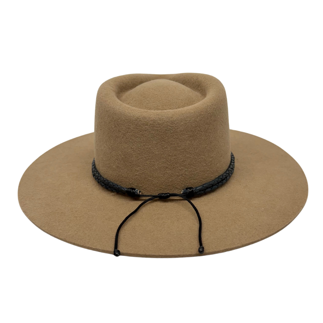 Braided Leather Hat Band – Blue with Gold