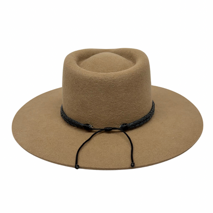 Braided Leather Hat Band – Blue with Gold