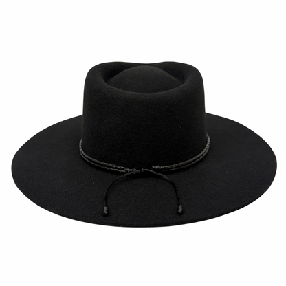 Braided Leather Hat Band – Black