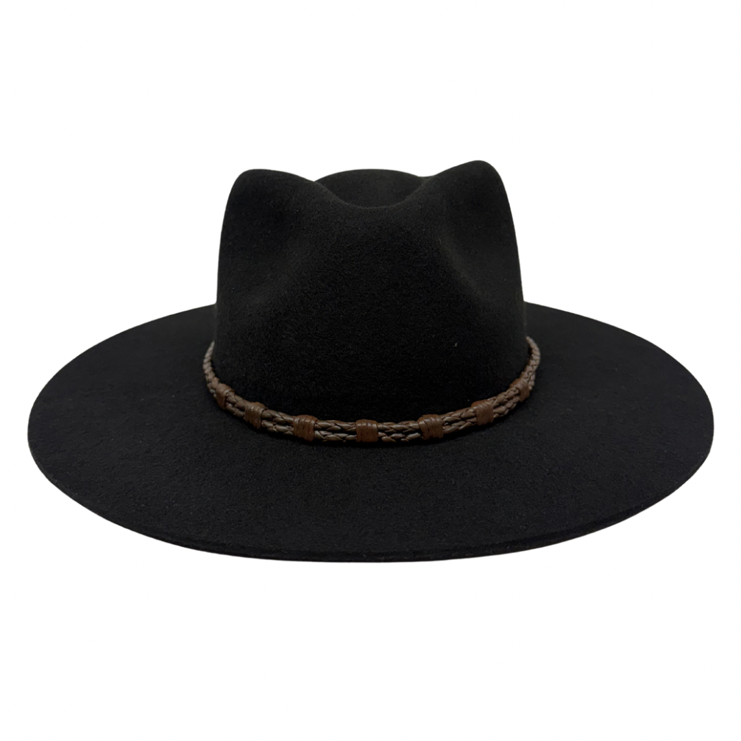 Braided Leather Hat Band – Brown