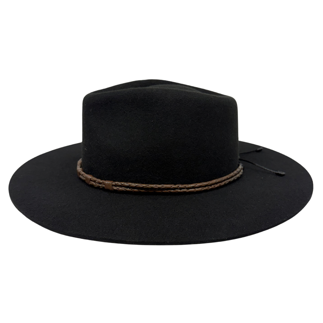 Braided Leather Hat Band – Brown