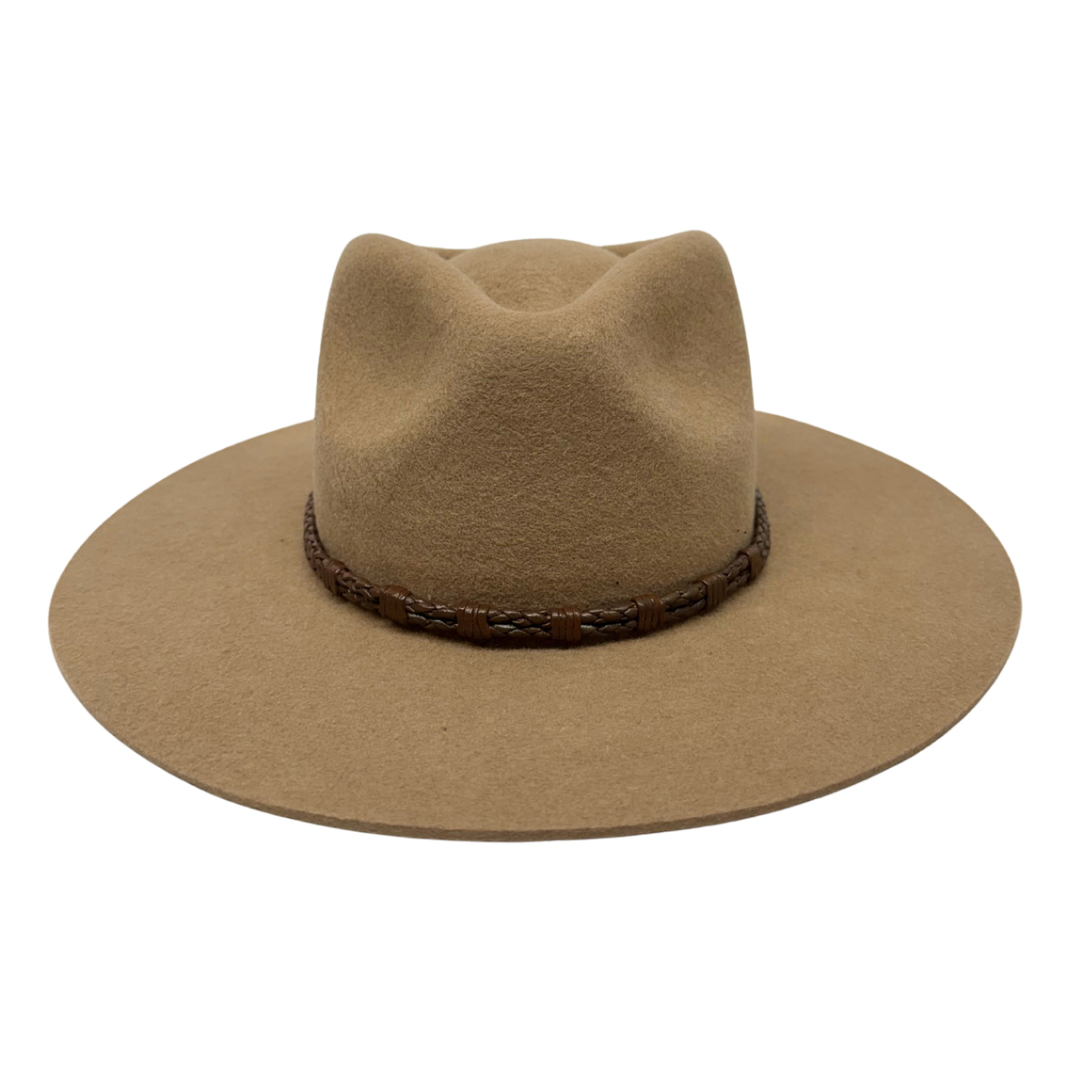 Braided Leather Hat Band – Brown