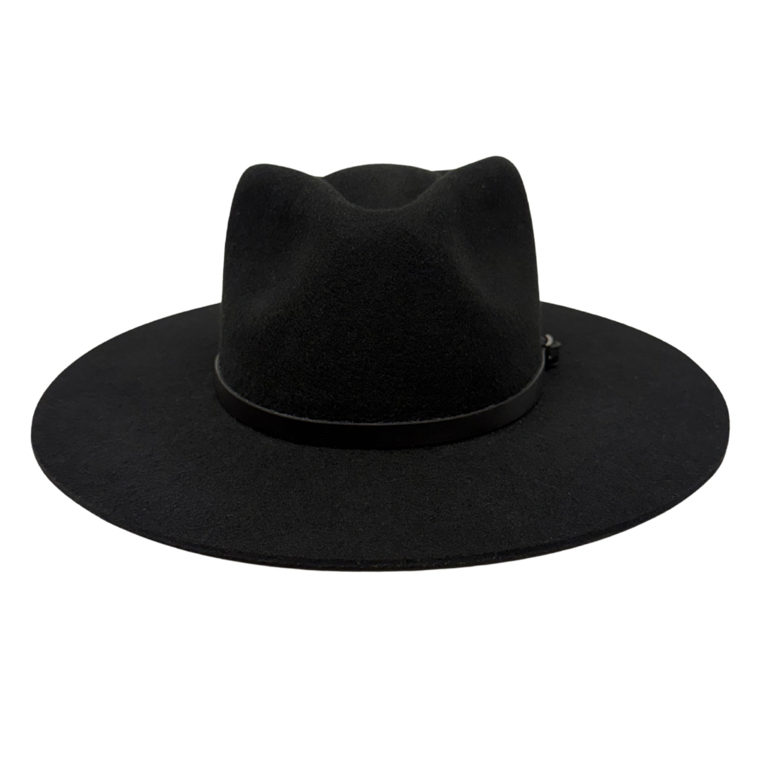 Buckle Leather Hat Band – Black