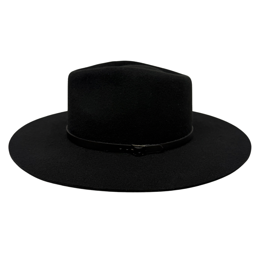Buckle Leather Hat Band – Black