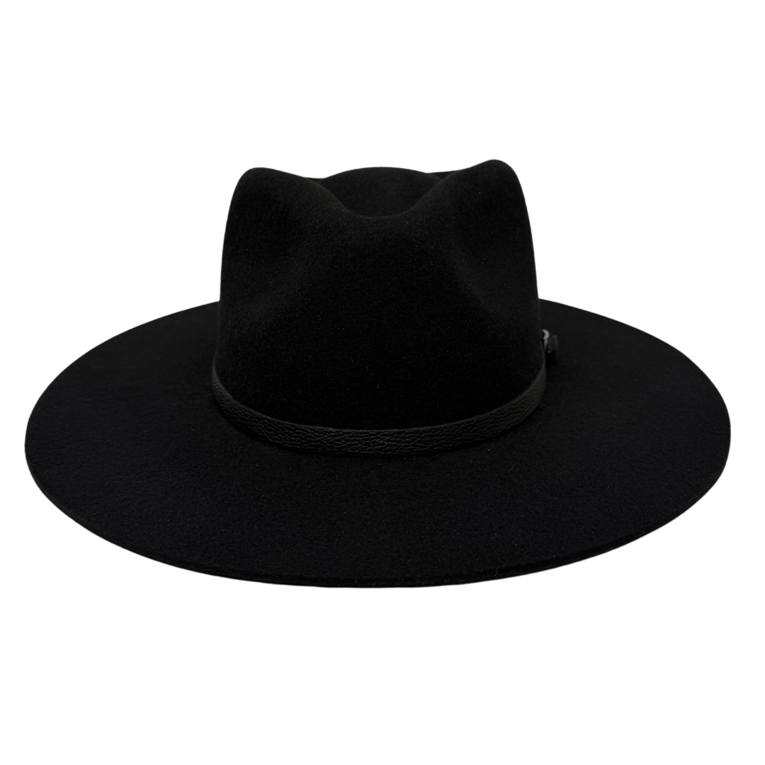 Buckle Leather Hat Band – Croc Black