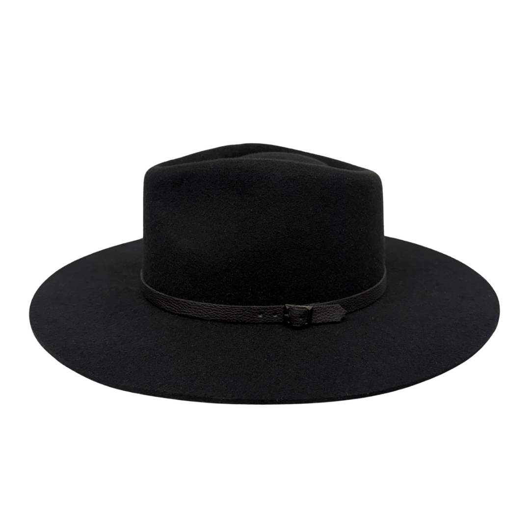 Buckle Leather Hat Band – Croc Black