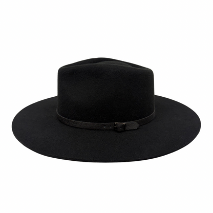 Buckle Leather Hat Band – Croc Black