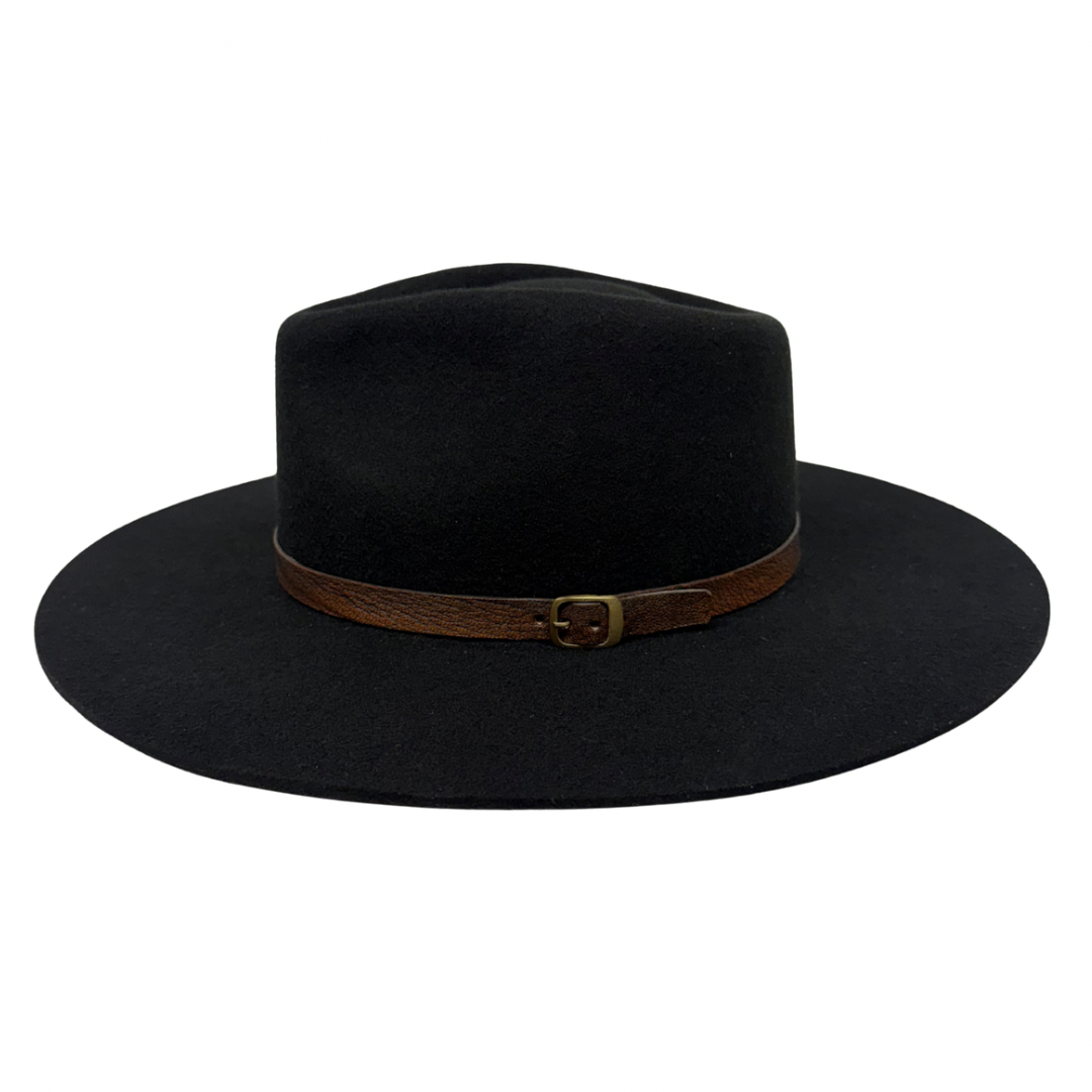 Buckle Leather Hat Band – Brown