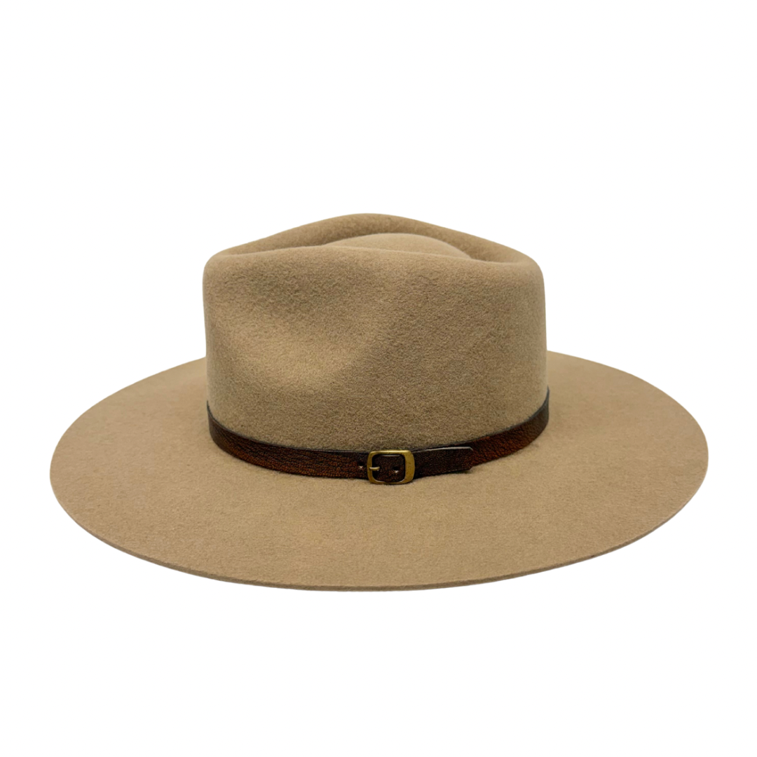 Buckle Leather Hat Band – Brown