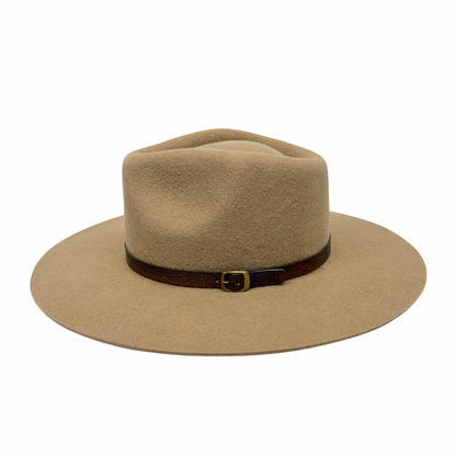 Buckle Leather Hat Band – Brown