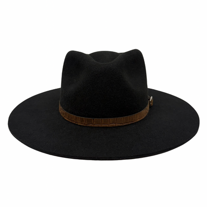 Buckle Leather Hat Band – Croc Brown