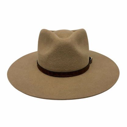 Buckle Leather Hat Band – Croc Brown