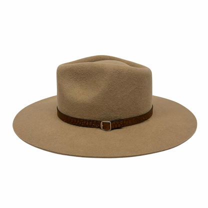 Buckle Leather Hat Band – Croc Brown
