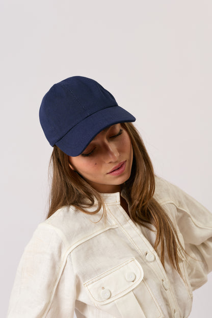 Linen Cap - Navy Blue - Arre Hats