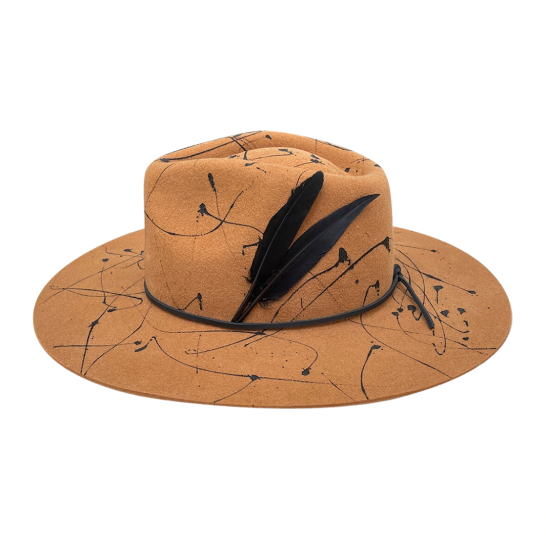 Black Feather Duet - Camel - Arre Hats