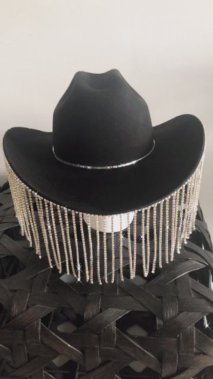 Rhinestone Fringe Cowboy Hat