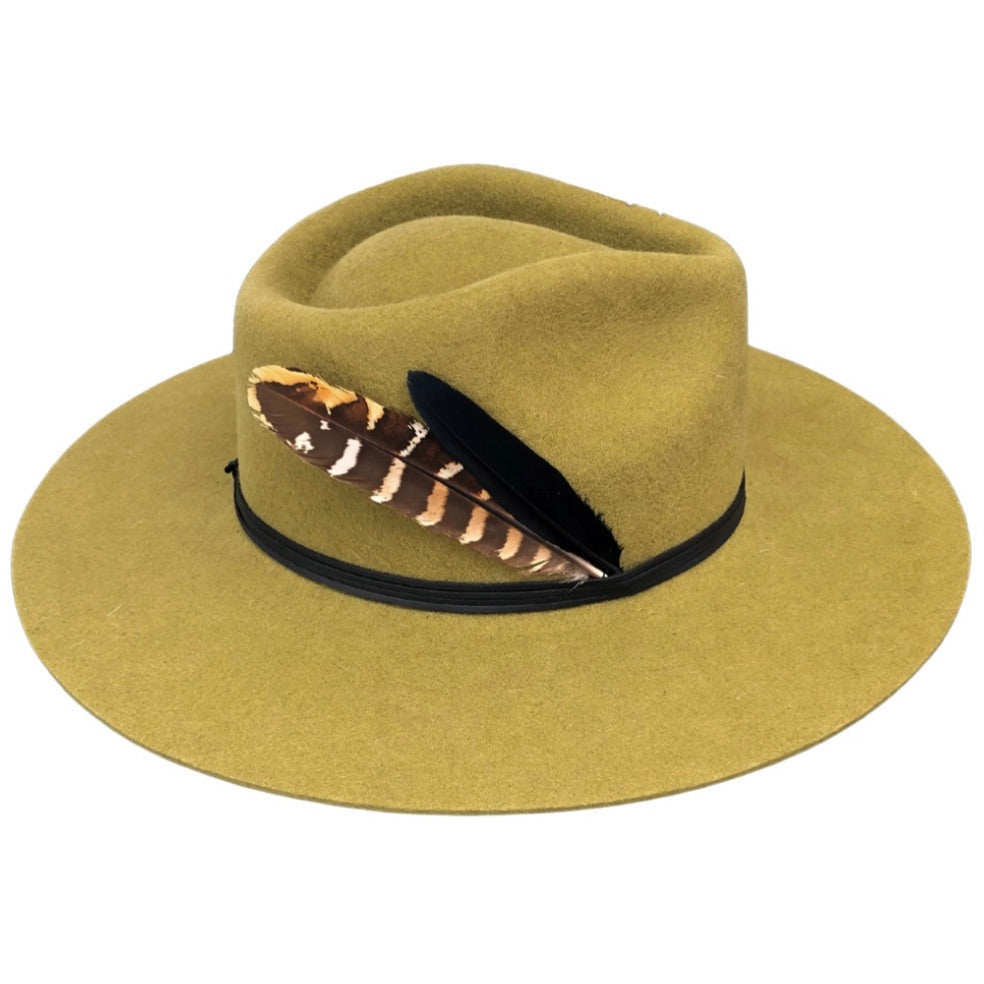 Feather Duet - Olive Green - Arre Hats