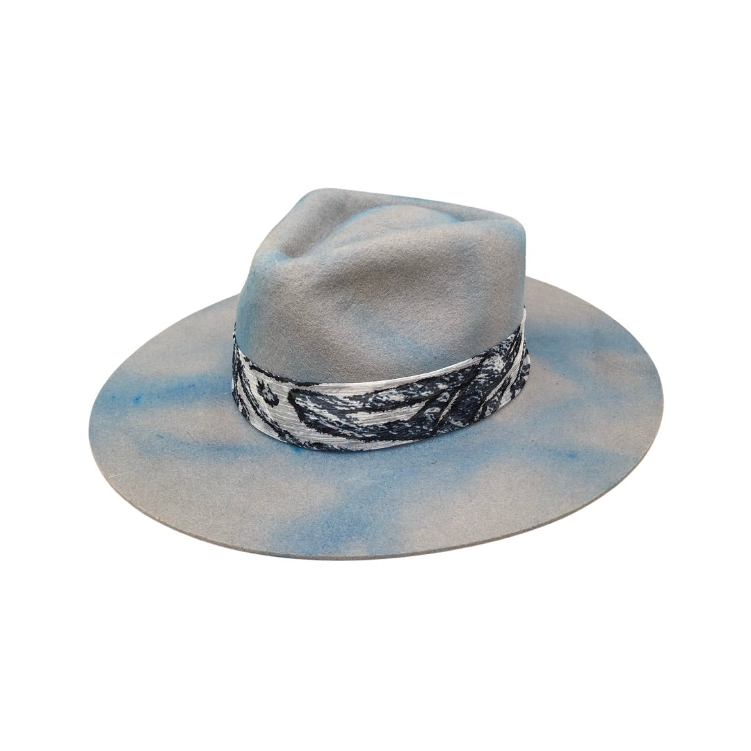 Blue over Light Gray Tie-Dye - Arre Hats