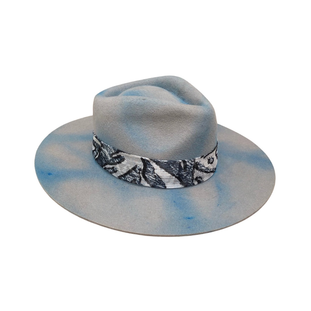 Blue over Light Gray Tie-Dye - Arre Hats